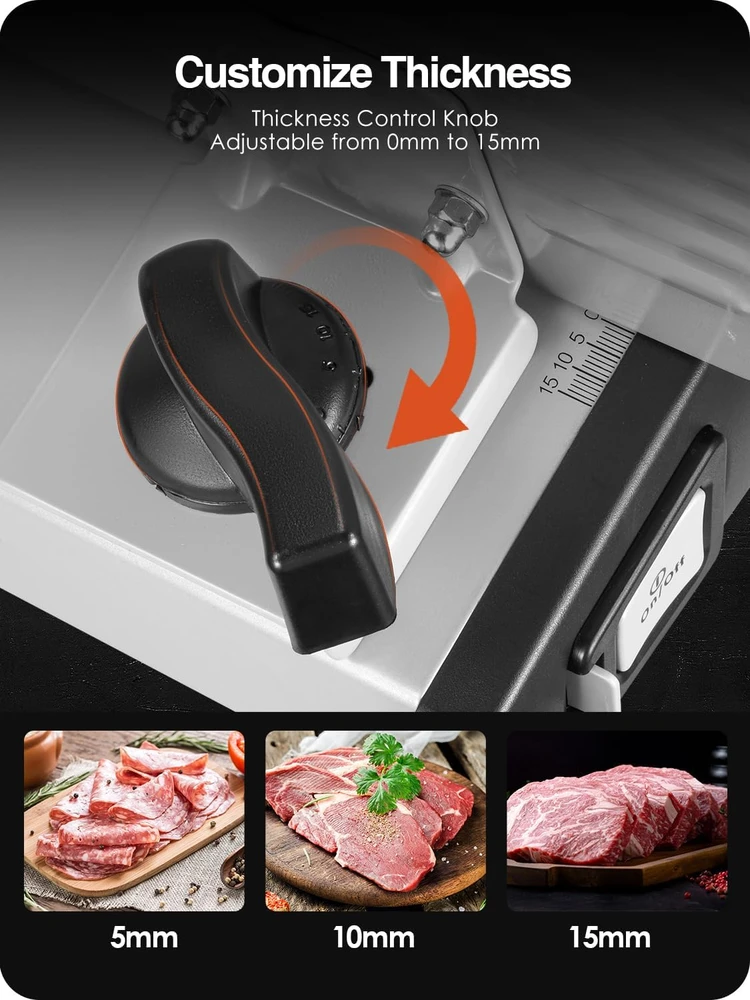 YASHE elektrinė maisto pjaustyklė 150 W su 19 cm nerūdijančio plieno disku SL-518-150W