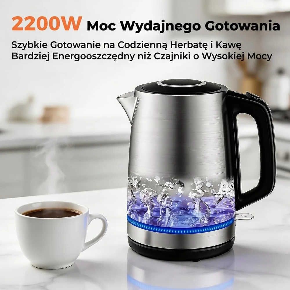 YASHE elektrinis virdulys iš nerūdijančio plieno 1,7 l 2200 W FK-1907