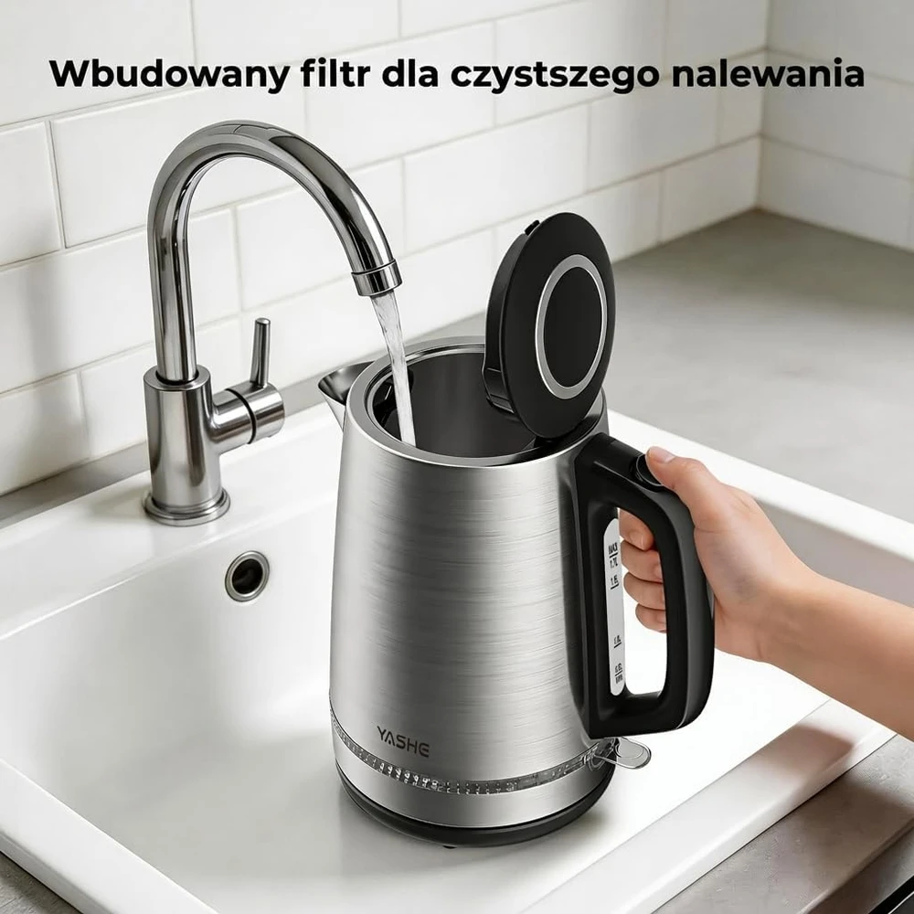 YASHE elektrinis virdulys iš nerūdijančio plieno 1,7 l 2200 W FK-1907