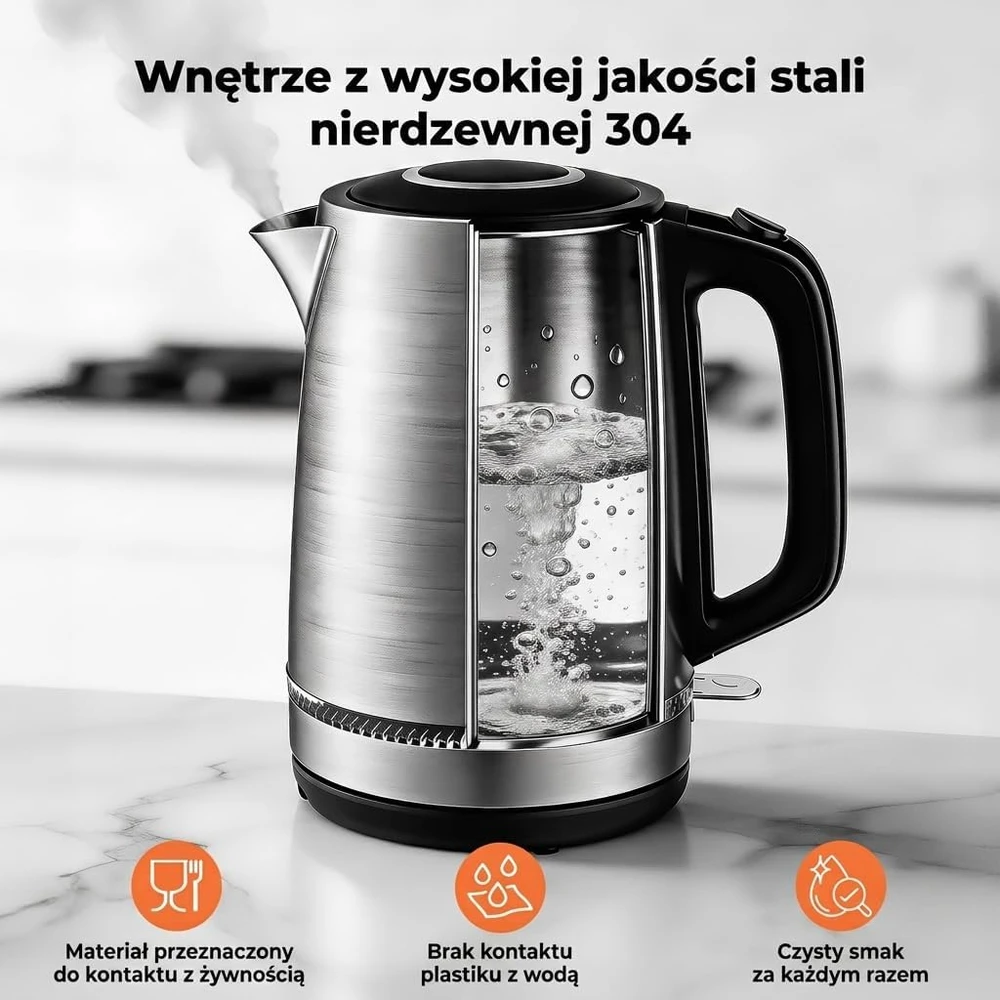 YASHE elektrinis virdulys iš nerūdijančio plieno 1,7 l 2200 W FK-1907