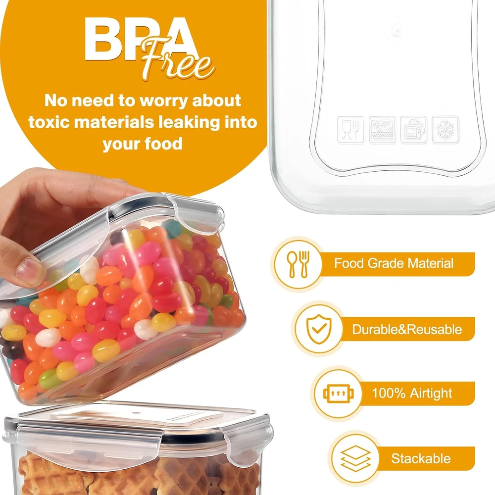 YASHE hermetiškų maisto laikymo indų rinkinys, 10 × 1,5 l, be BPA