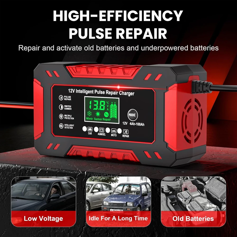 YDBAO automobilinis akumuliatoriaus įkroviklis 12 V 6 A