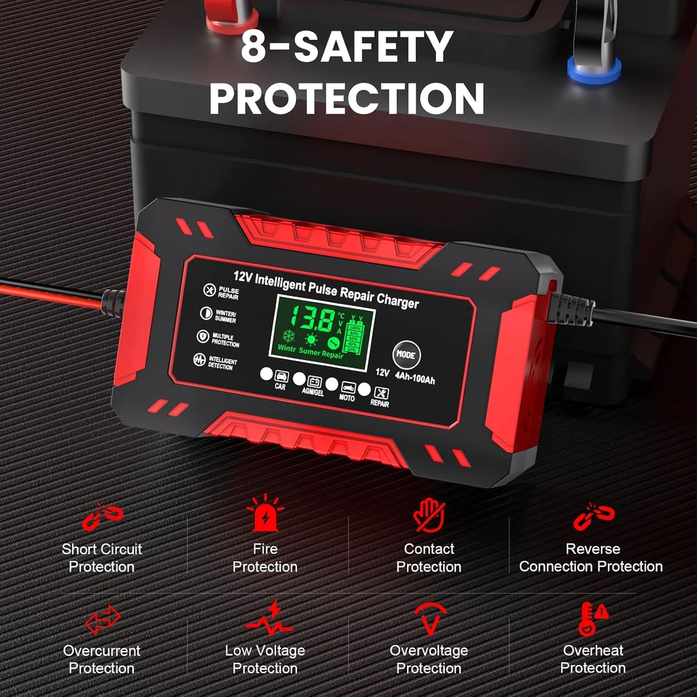 YDBAO automobilinis akumuliatoriaus įkroviklis 12 V 6 A
