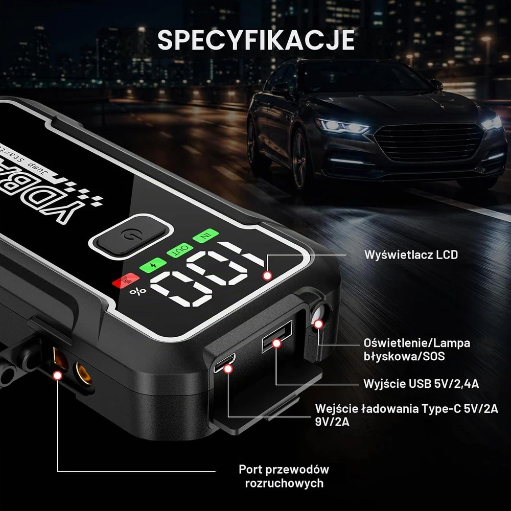 YDBAO automobilio užvedimo įrenginys, 12 V, 10000 A, 9188
