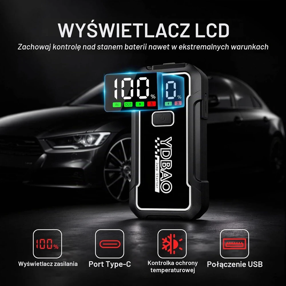 YDBAO automobilio užvedimo įrenginys, 12 V, 10000 A, 9188