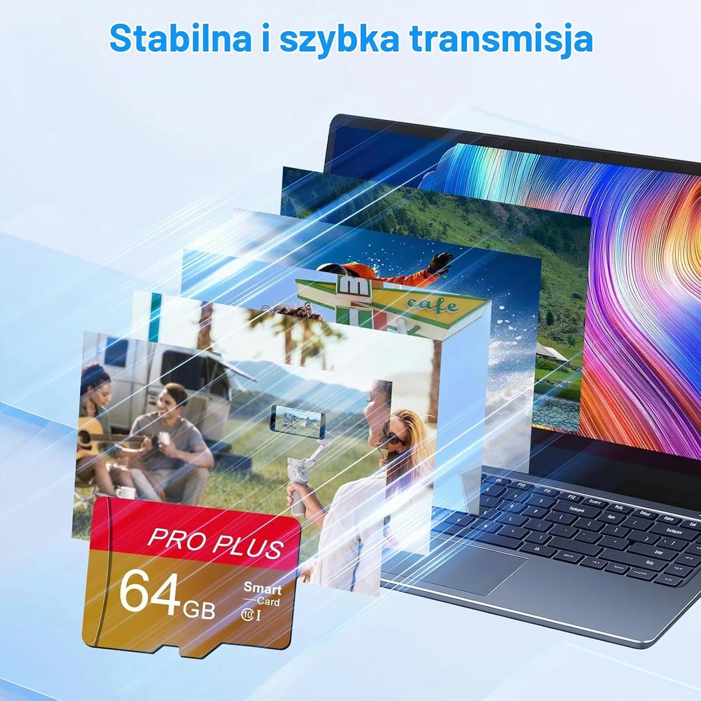 Yeecka Micro SD atminties kortelės 64 GB, UHS-I C10 A1, su adapteriais, 2 vnt. B0FH8XR7MQ