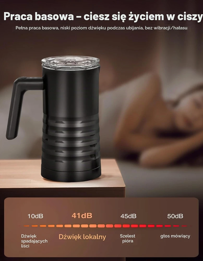 YESLUSY elektrinis pieno putų plakiklis 4 viename, 350 ml, MF01