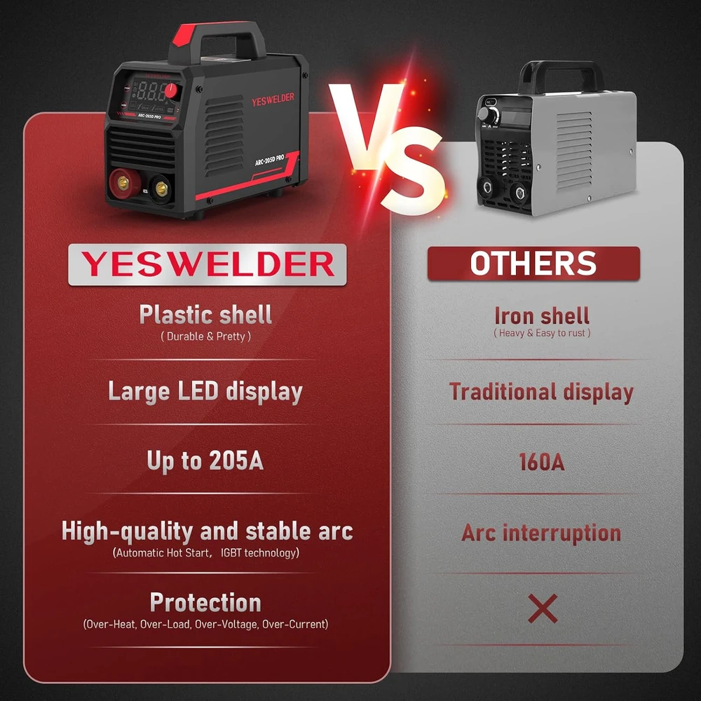 YESWELDER inverterinis MMA suvirinimo aparatas 205 A su Lift TIG ARC-205D-EU