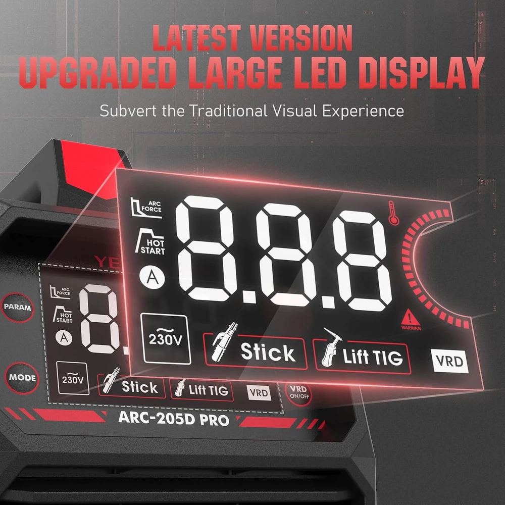 YESWELDER inverterinis MMA suvirinimo aparatas 205 A su Lift TIG ARC-205D-EU