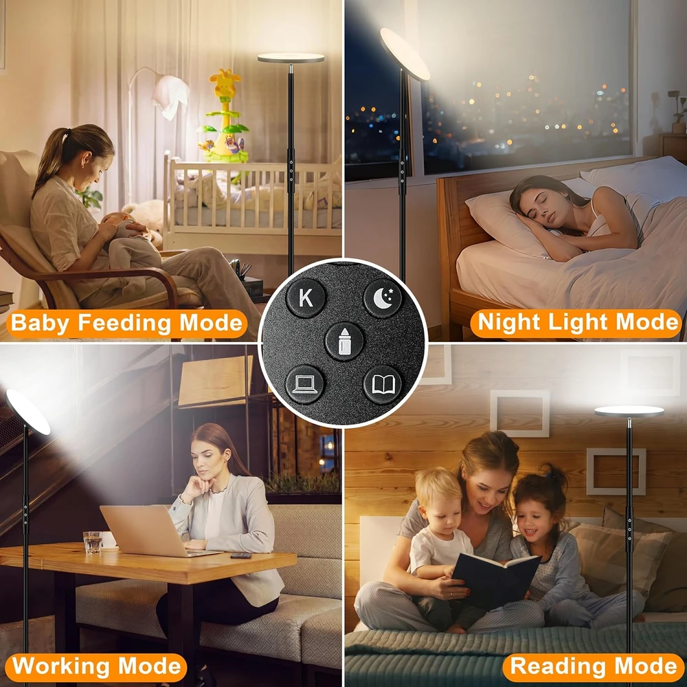 Yikuneng LED grindinis šviestuvas 36 W, 3600 lm, 2700–6500 K, FLD-036-F2-C58-K1-ee-fff