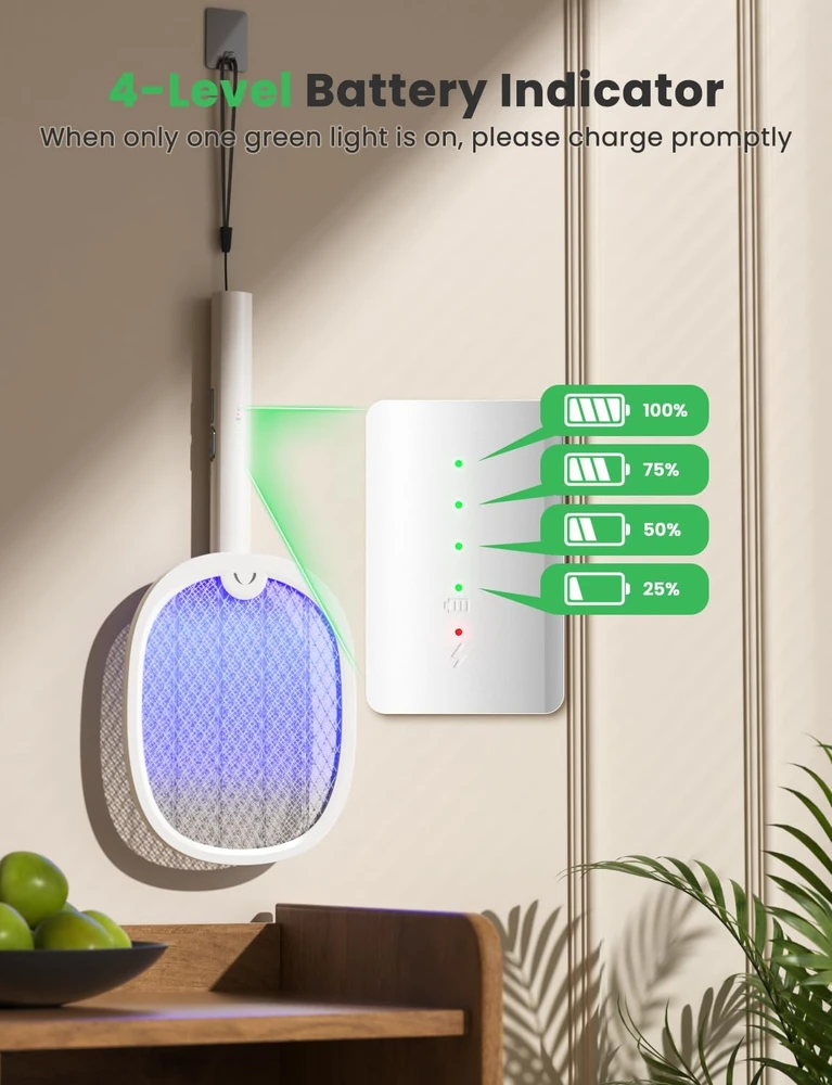 YISSVIC elektrinė musgaudė 4000 V su UV lempa, USB-C ir 1800 mAh WD-9002