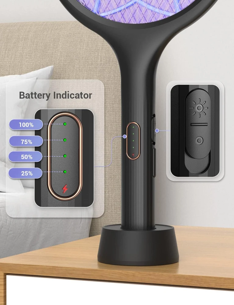 YISSVIC elektrinė vabzdžių mušyklė 2 viename su UV šviesa, 4000 V, USB-C, WD-981
