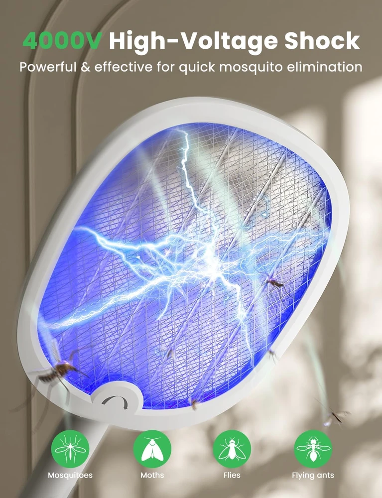 YISSVIC elektrinė vabzdžių raketė 4000 V su 1800 mAh akumuliatoriumi WD-9002-3