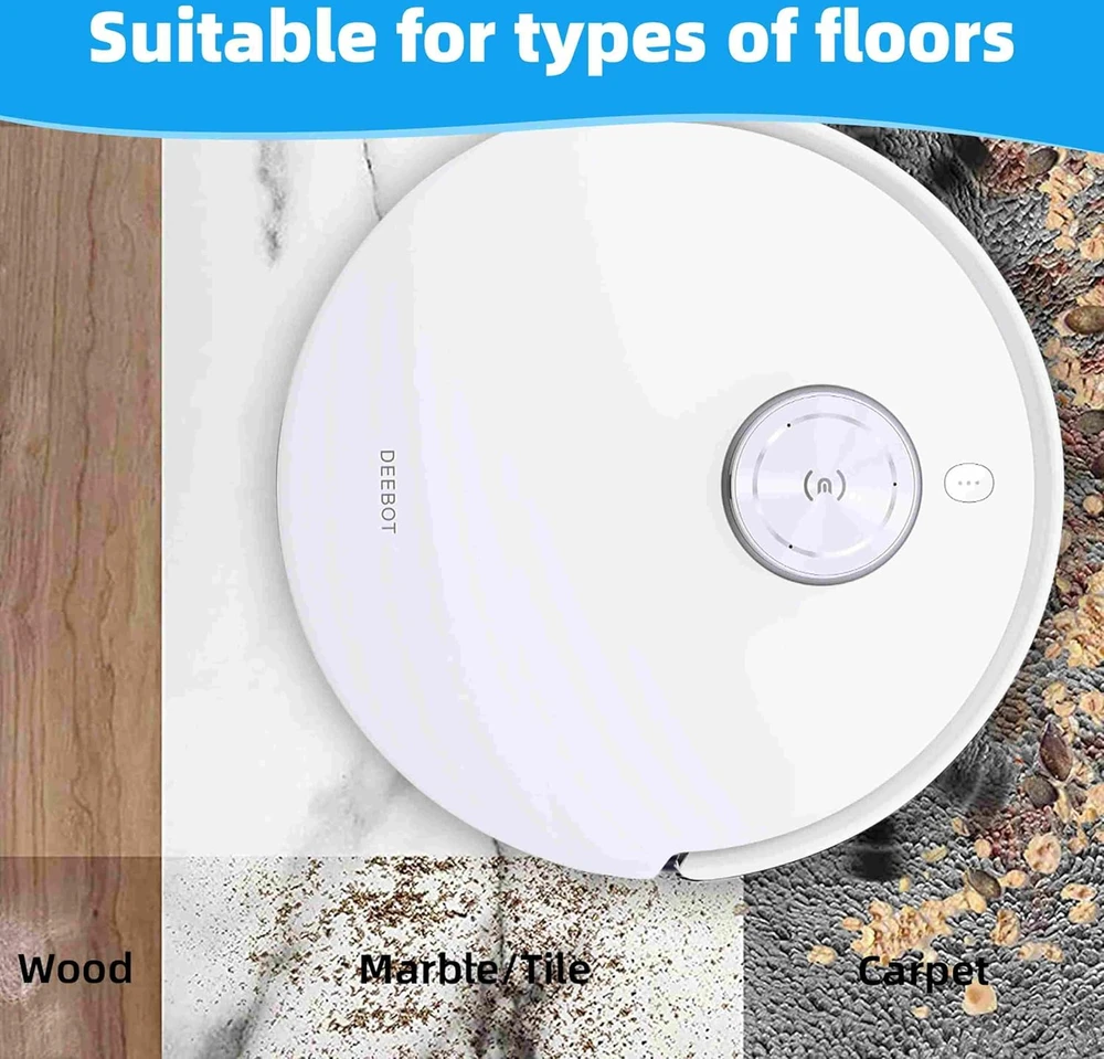 Yivy pagrindinis guminis šepetys su dangteliu Ecovacs Deebot robotams dulkių siurbliams MBS-ECO-X13WHI
