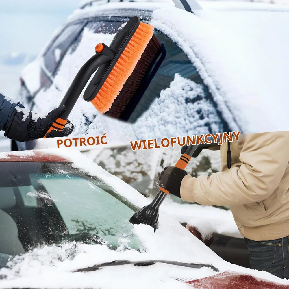 YIYICO teleskopinis automobilio sniego šepetys su ledo grandikliu 55–73 cm Grattoir01