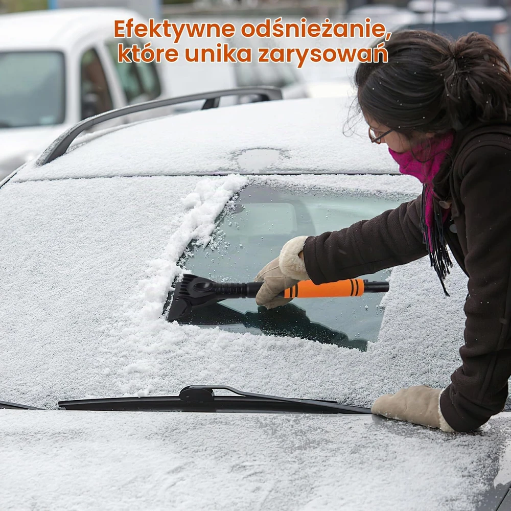 YIYICO teleskopinis automobilio sniego šepetys su ledo grandikliu 55–73 cm Grattoir01