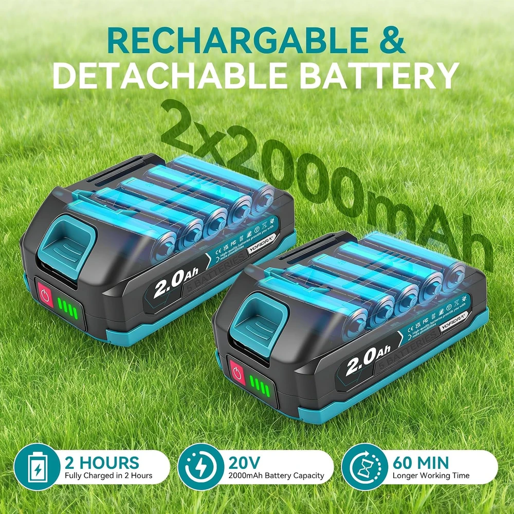 Yofidra akumuliatorinės žolės ir gyvatvorių žirklės 2 viename, 300 W, 200 mm, sku006362Y_2-EU