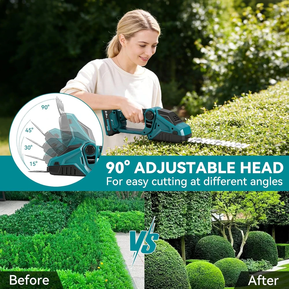Yofidra akumuliatorinės žolės ir gyvatvorių žirklės 2 viename, 300 W, 200 mm, sku006362Y_2-EU