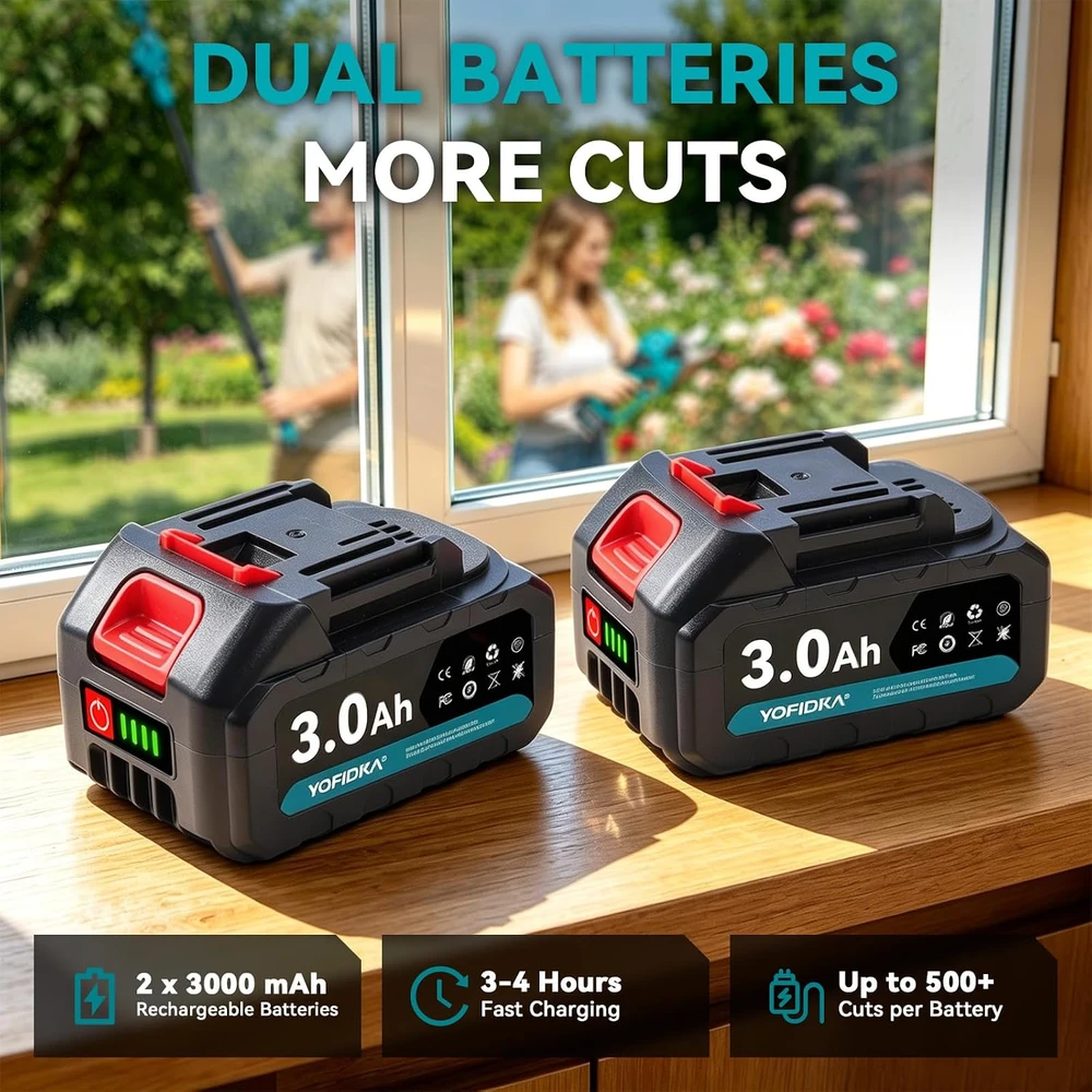 Yofidra akumuliatorinis teleskopinis sekatorius 2 viename, 30 mm, 300 W, sku4G6440Y_2-EU