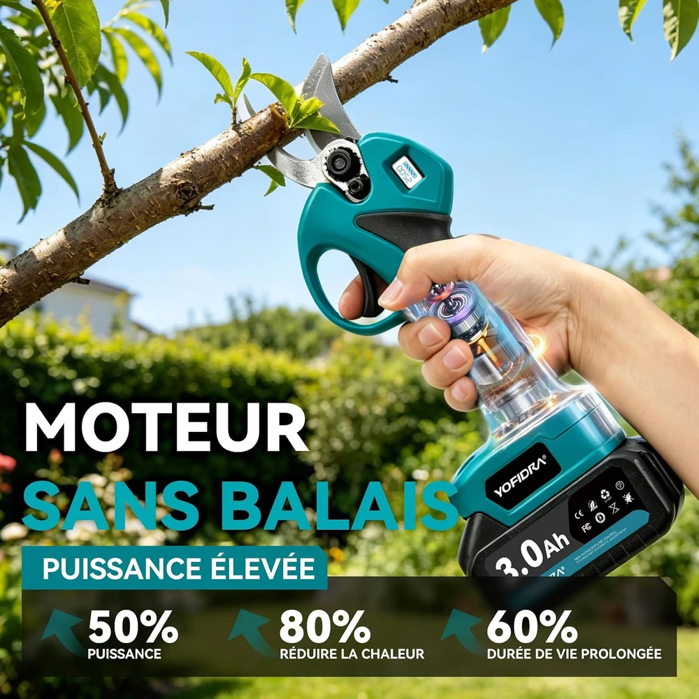 Yofidra akumuliatorinis teleskopinis sekatorius 2 viename, 30 mm, 300 W, sku4G6440Y_2-EU