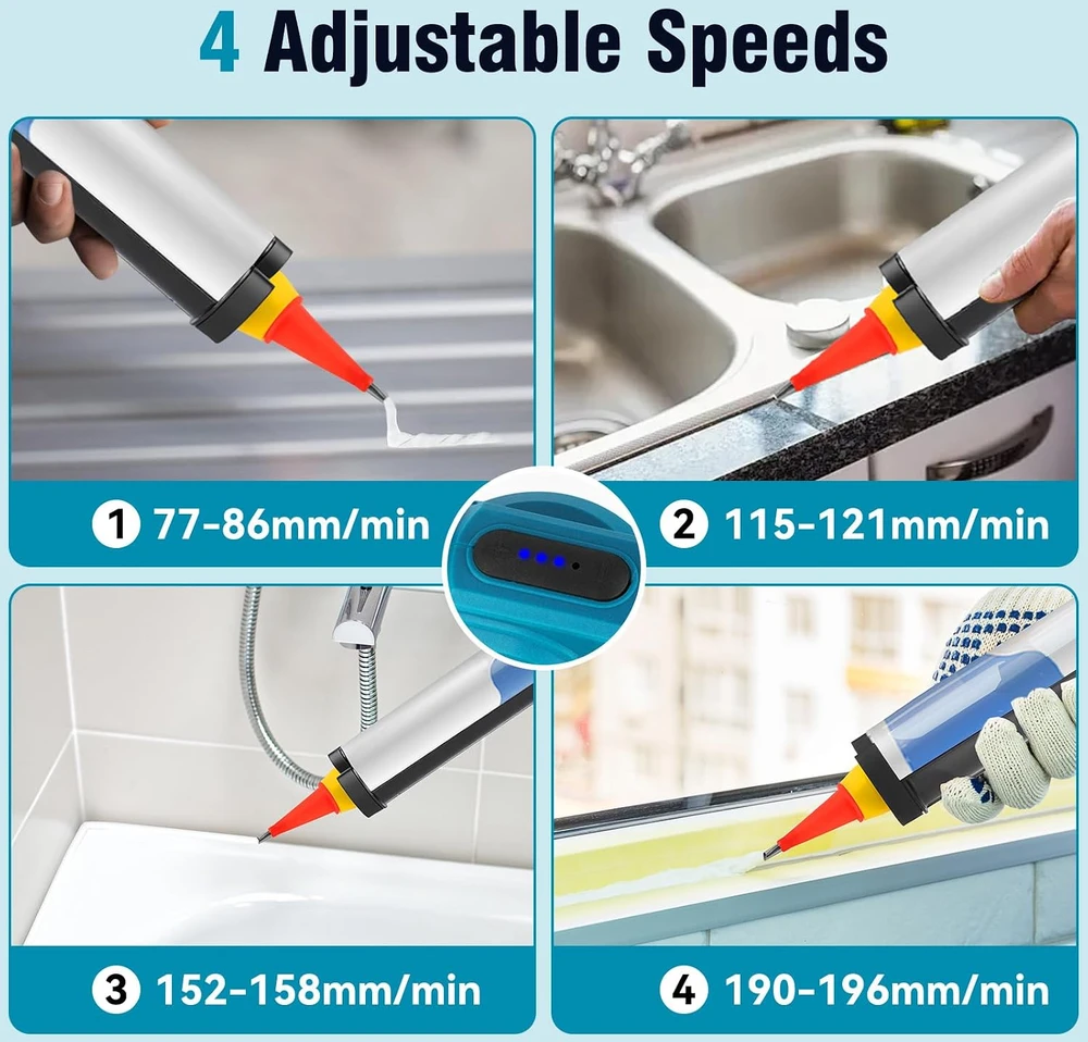 Yofidra elektrinis hermetiko pistoletas 300 ml, 4 greičiai, 2 × 2.0 Ah, sku4H6367Y_2-EU-xm-FBA