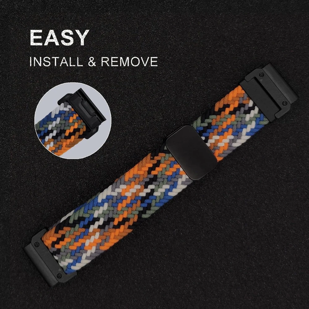 YOOSIDE pintas elastingas laikrodžio dirželis QuickFit 22 mm su magnetiniu užsegimu GM7-22TT-BZCX-TLD2