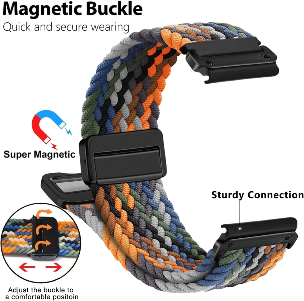 YOOSIDE pintas elastingas laikrodžio dirželis QuickFit 22 mm su magnetiniu užsegimu GM7-22TT-BZCX-TLD2