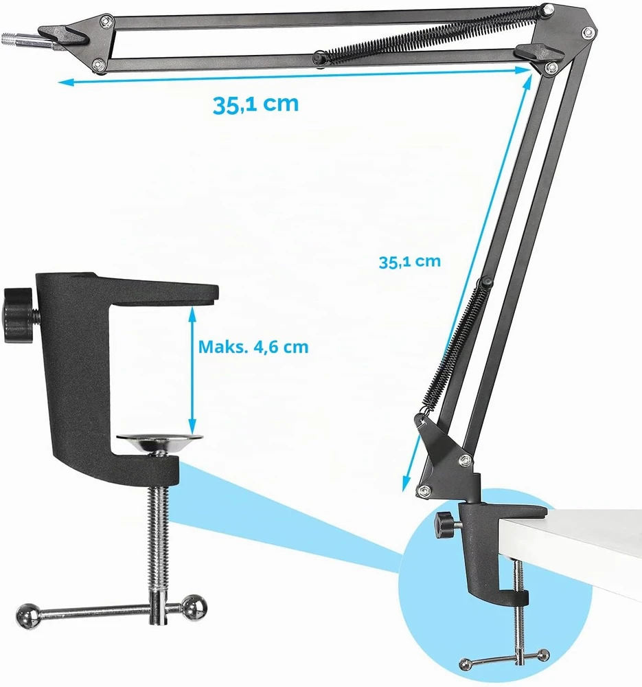 YOUSHARES svirtinis mikrofono laikiklis su apsauginiu filtru, skirtas Fifine K669, 3/8 col.