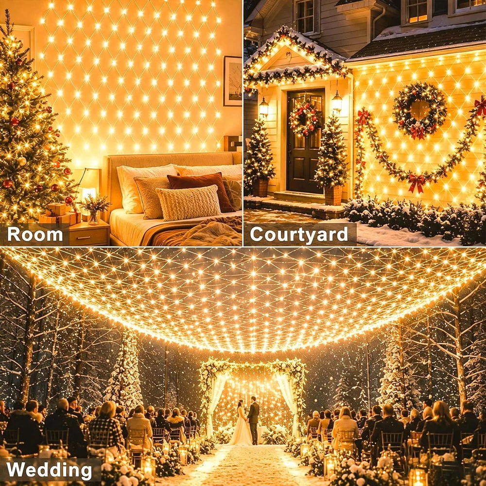 yowin lauko LED šviesos tinklelis 3 x 2 m, 200 LED, IP65, YW-WD200NB
