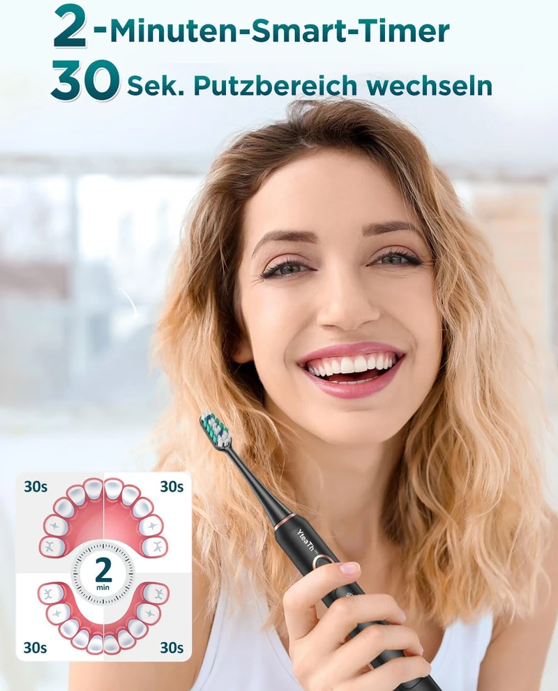 YTEATH PRO elektrinis dantų šepetėlis 50000 VPM, 5 režimai, 8 galvutės Y05U