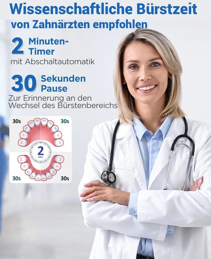 YTEATH PRO elektrinis dantų šepetėlis su 8 galvutėmis, 5 režimais, Y06W