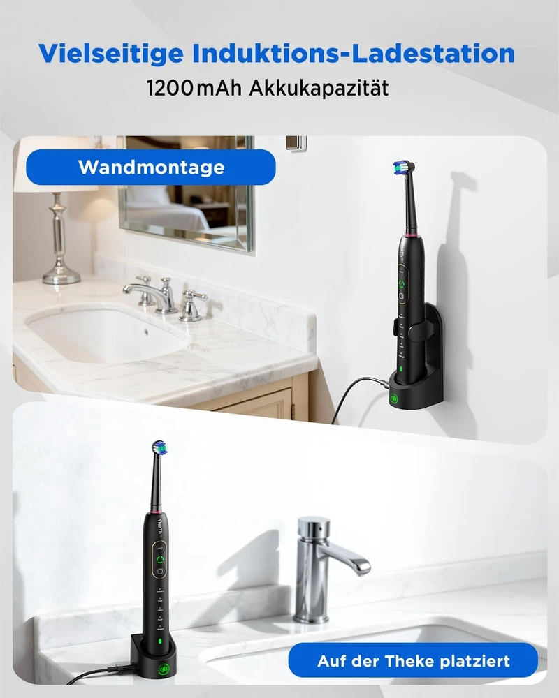 YTEATH PRO elektrinis dantų šepetėlis su 5 režimais ir 8 antgaliais Y10W