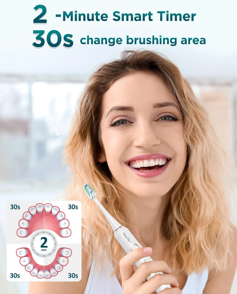 YTEATH PRO soninis elektrinis dantų šepetėlis 50 000 vibr./min., 5 režimai, Y05U