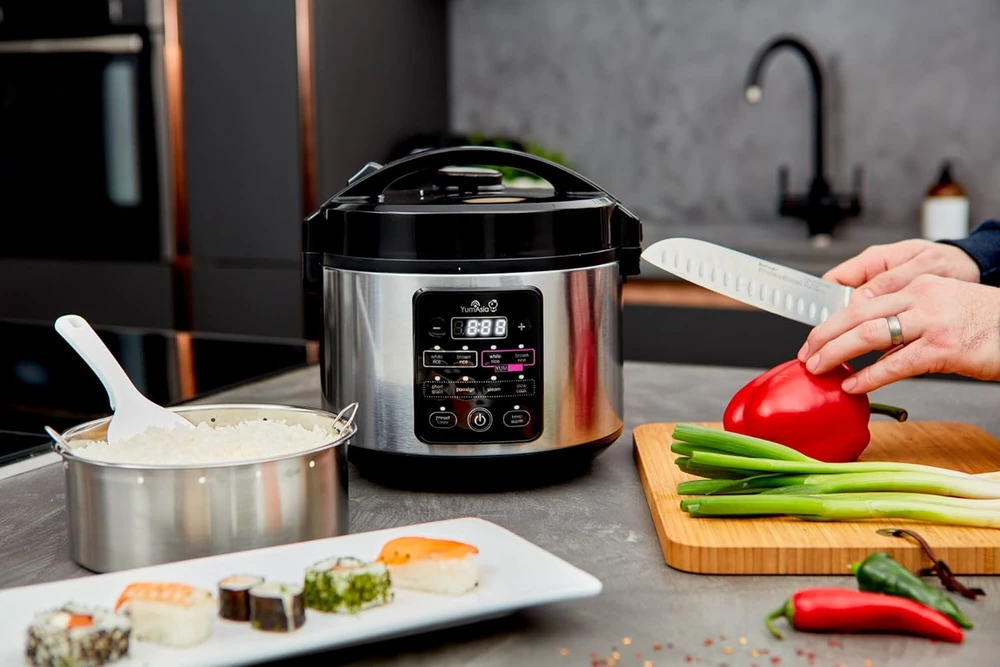 Yum Asia ryžių viryklė su keramine danga, pažangi logika, 1 l talpos, 500 W, YUM-EY10LEU