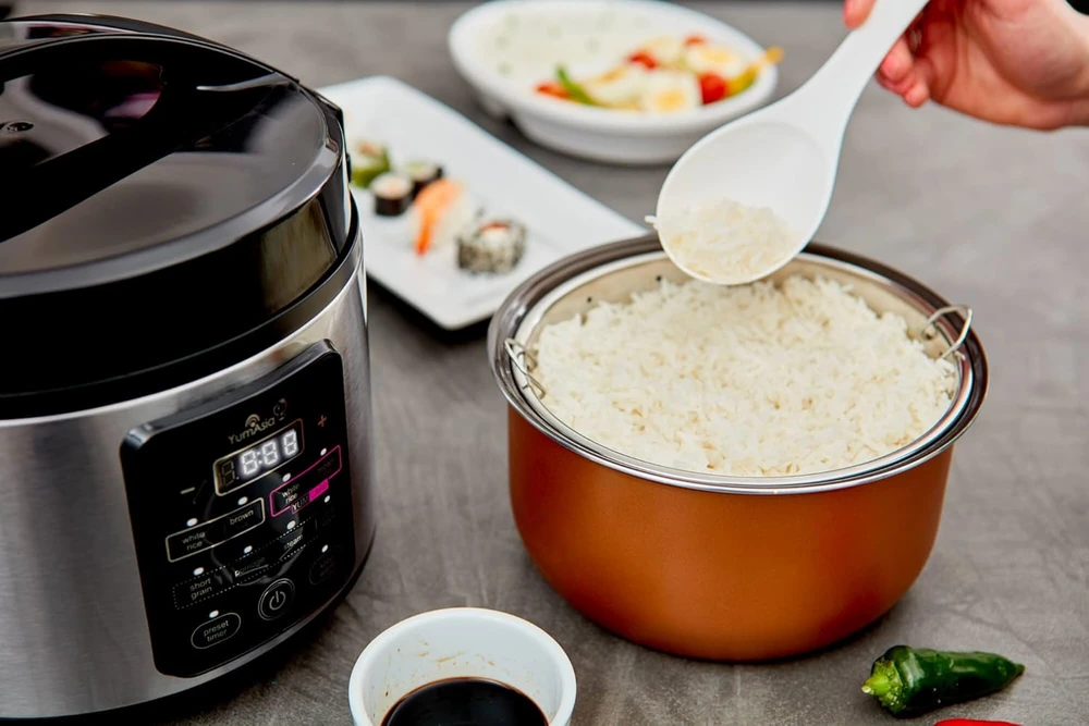 Yum Asia ryžių viryklė su keramine danga, pažangi logika, 1 l talpos, 500 W, YUM-EY10LEU