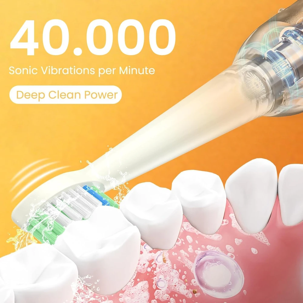 YUNCHI elektrinis soninis dantų šepetėlis C2, 40 000 vibr./min., USB-C