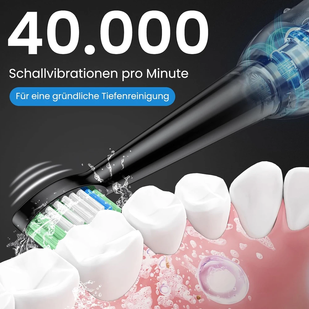 YUNCHI soninis elektrinis dantų šepetėlis C2, 40 000 VPM, USB-C, 5 režimai