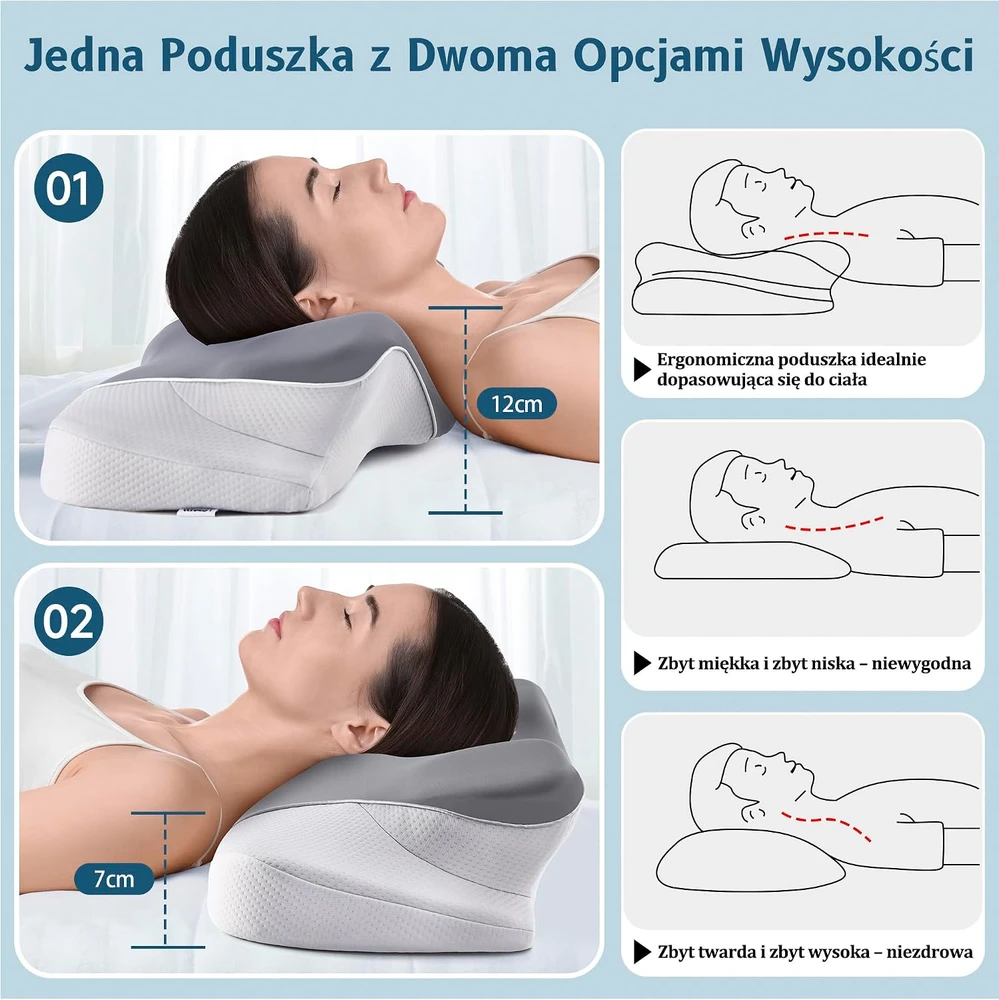 YunNasi ergonominė kaklo pagalvė iš atminties putų su nuimamu užvalkalu 92ZT000110E-1
