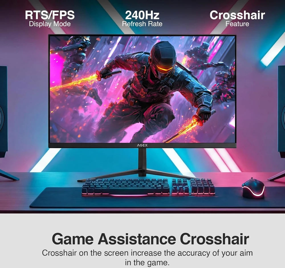 Z-Edge 24 colių žaidimų monitorius Full HD 240 Hz IPS, 1 ms, AG24P