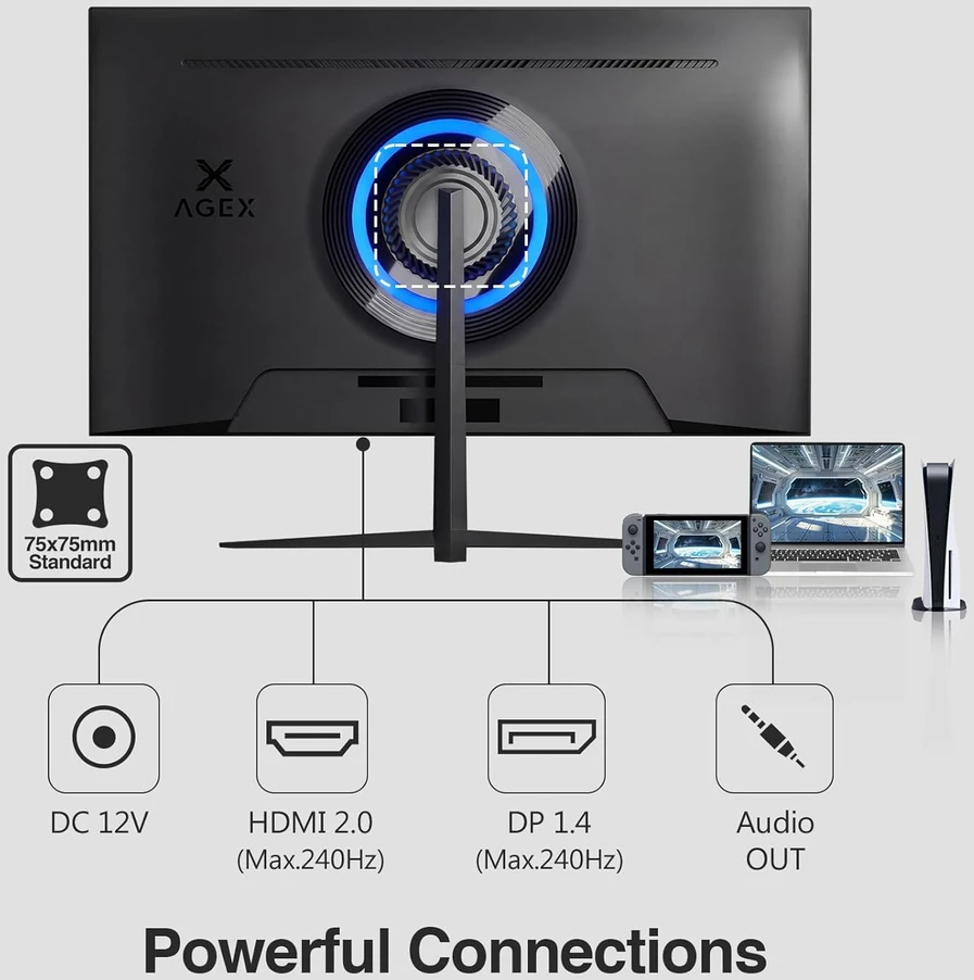 Z-Edge 24 colių žaidimų monitorius Full HD 240 Hz IPS, 1 ms, AG24P