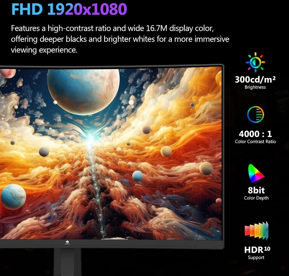 Z-Edge lenktas 27 colių žaidimų monitorius 300 Hz, 1 ms, Full HD, UG27S