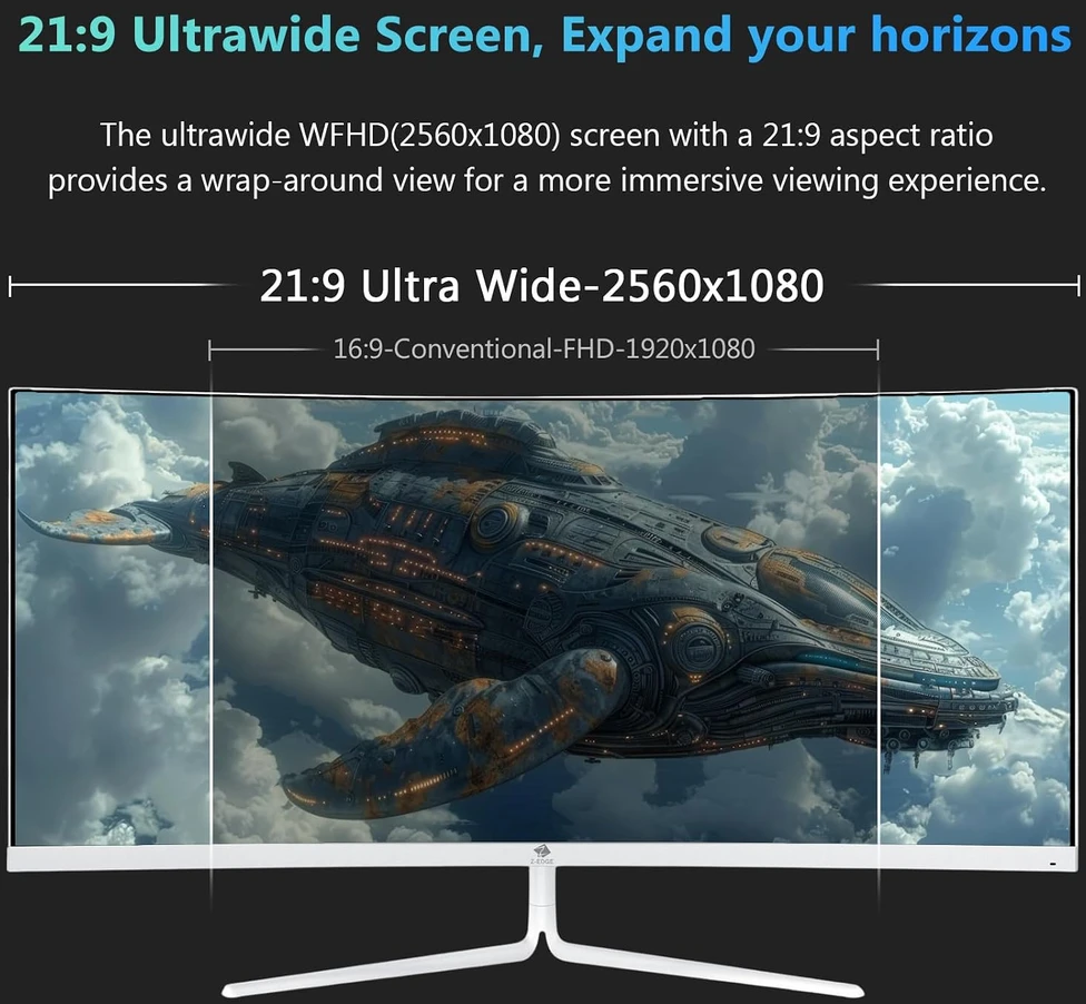 Z-Edge lenktas žaidimų monitorius 30 colių, 2560 × 1080, 200 Hz, 1 ms, UG30P