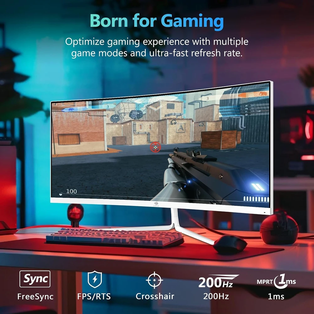 Z-Edge lenktas žaidimų monitorius 30 colių, 2560 × 1080, 200 Hz, 1 ms, UG30P
