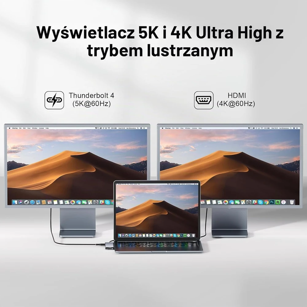 ZanBix USB-C šakotuvas 7 prievadų su Thunderbolt 4, HDMI 4K ir 100 W PD HYD-9887T