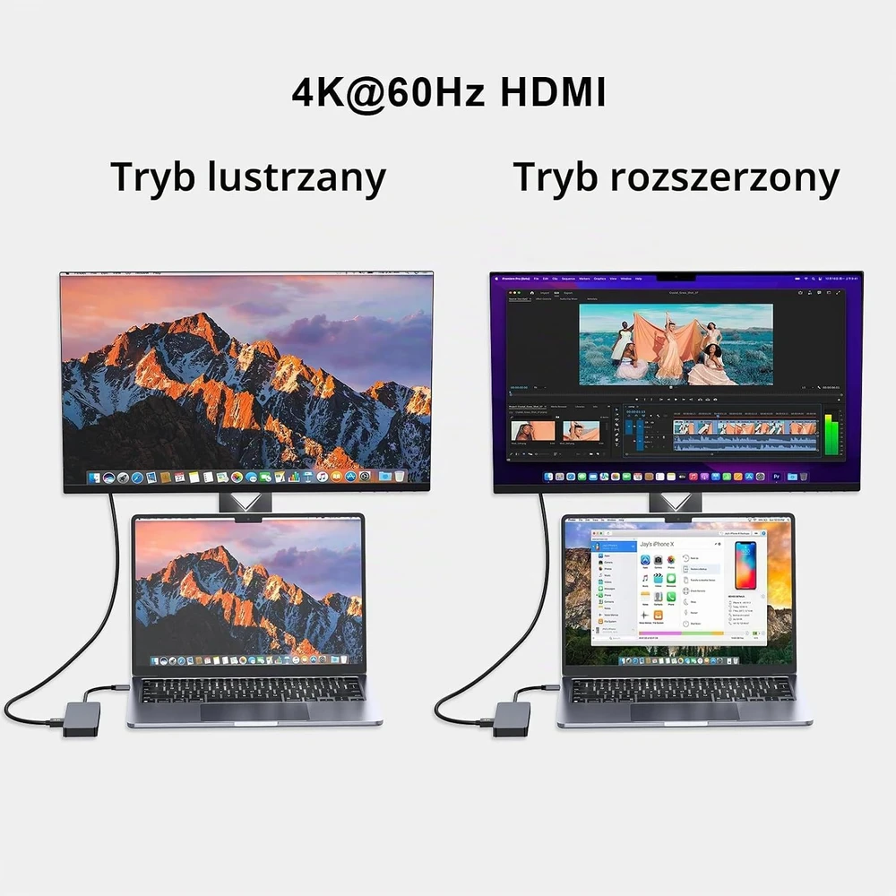 ZanBix USB-C šakotuvas 7 viename su 4K HDMI, 100 W PD ir USB-C 3.2 HYD-9822G