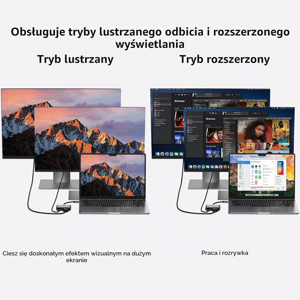ZanBix USB-C šakotuvas su 4K HDMI, VGA, USB 3.0 ir 100 W PD HYD-9837T