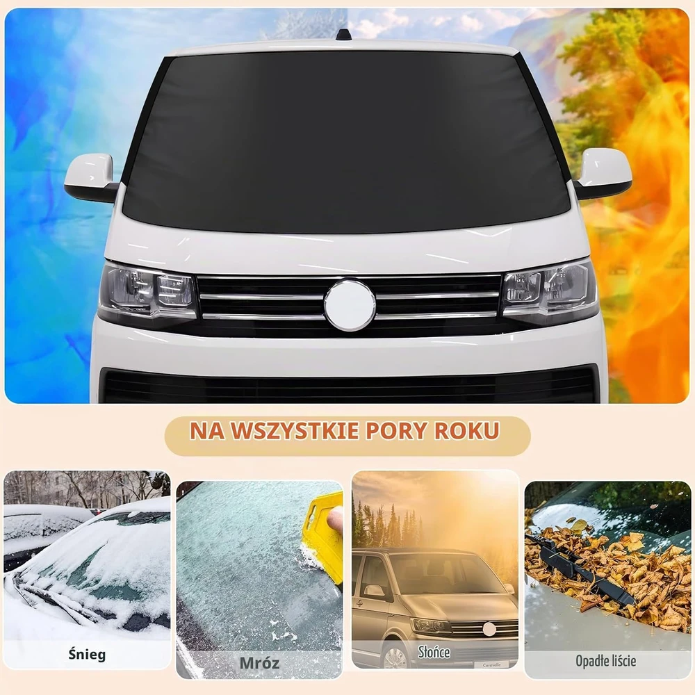 ZATOOTO automobilio priekinio stiklo uždangalas Volkswagen T5 ir T6, poliesteris, XD-ZXP-MTW