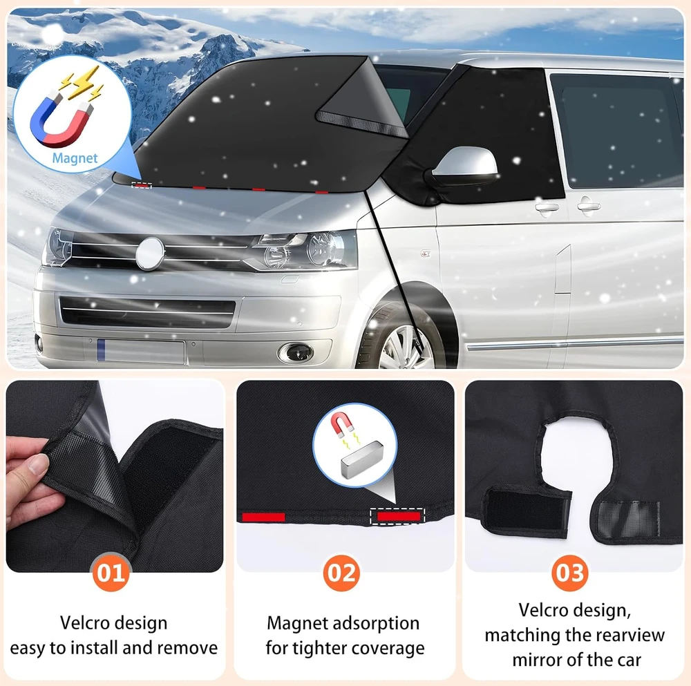 ZATOOTO automobilio priekinio stiklo uždangalas Volkswagen T5 ir T6, poliesteris, XD-ZXP-MTW