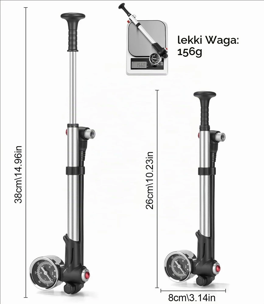 Zaxiva aukšto slėgio dviračio pompa 300 PSI su manometru High Pressure Pump-1612