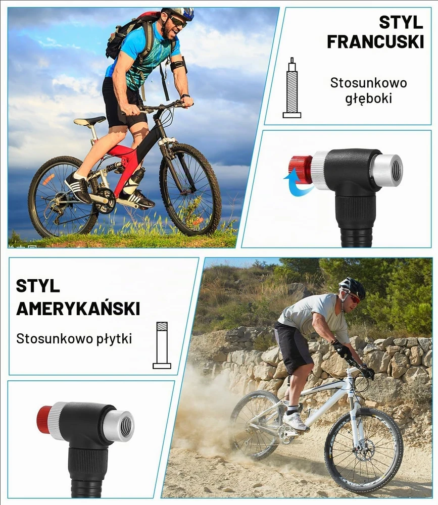 Zaxiva aukšto slėgio dviračio pompa 300 PSI su manometru High Pressure Pump-1612